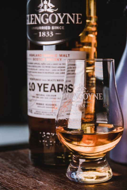 Glass of Glengoyne Scottish Whisky